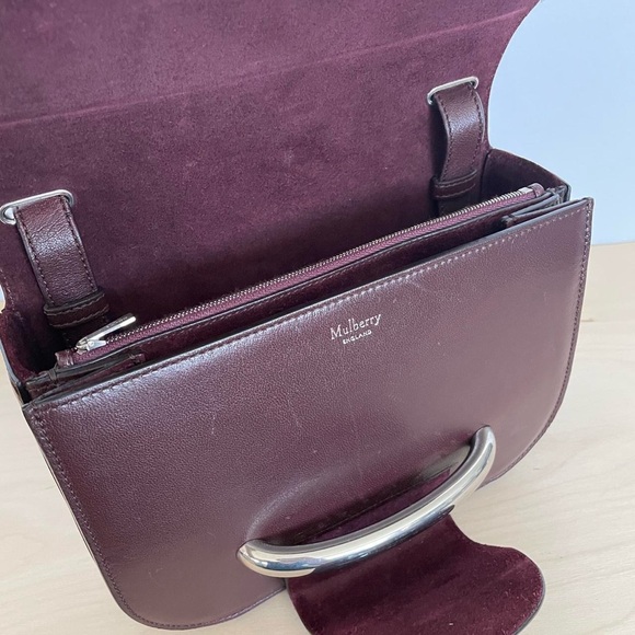 Mulberry Burgundy Silver Piercing Leather Bag - Picture 6 of 8
